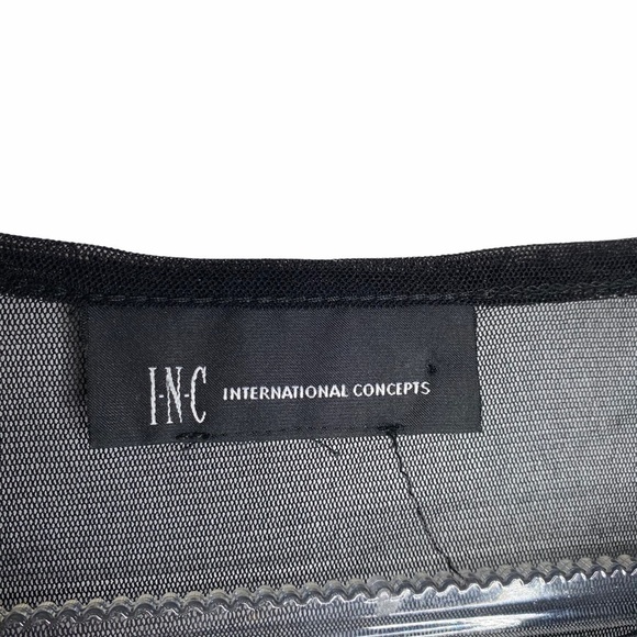 Black Mesh Embroidered Top - Picture 7 of 9